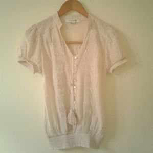 Forever 21 Peach Embroider Blouse